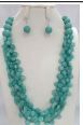 YNE4079 TQ BEAD NECKLACE