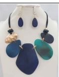 YNE4900 BL/GN NECKLACE SET