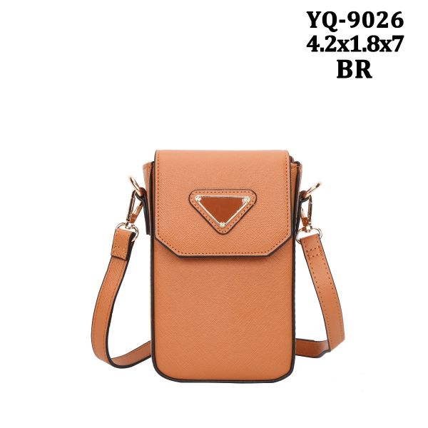 YQ-9026 BR Crossbody Cell Phone Purse With Back Card Slots