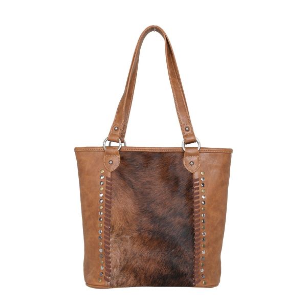 TR117G-8113 BR Trinity Ranch Hair-On Leather Collection Concealed Carry Tote