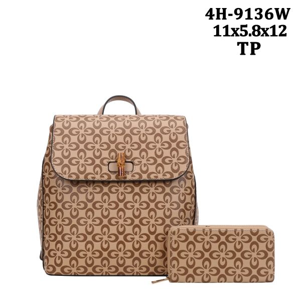 4H-9136W TP DESIGNER BACKPACK WITH WALLET