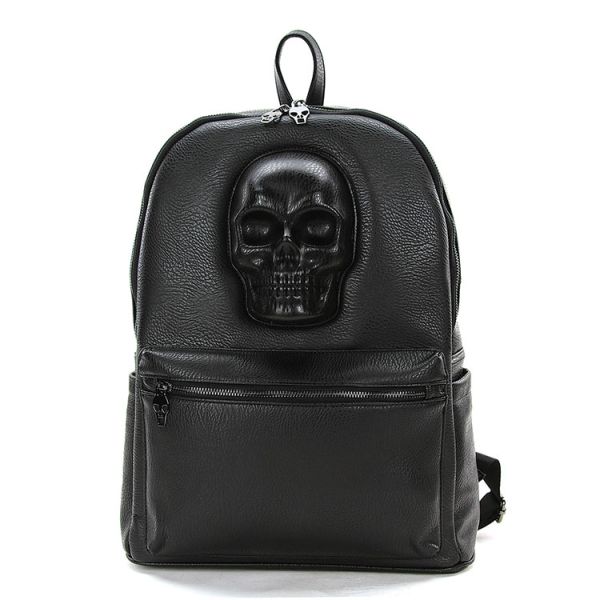 81265UB BK PORTRUDED SKULL BACKPACK