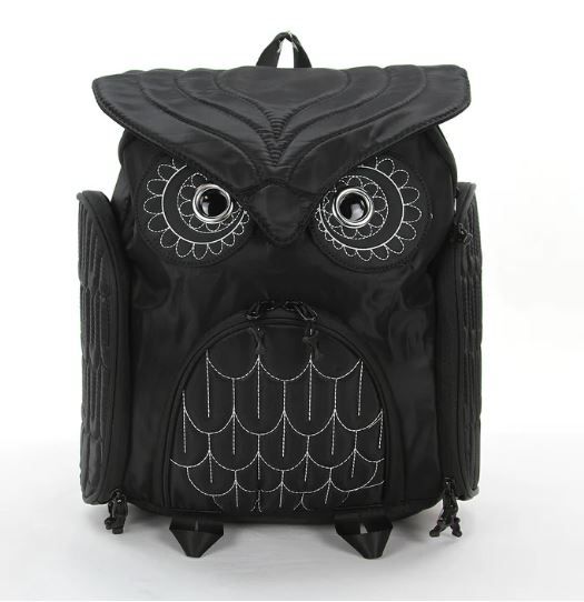 81301UB BK Owl Backpack In Polyester