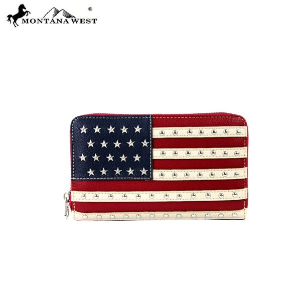 US04-W003 RED Montana West American Pride Collection Wallet