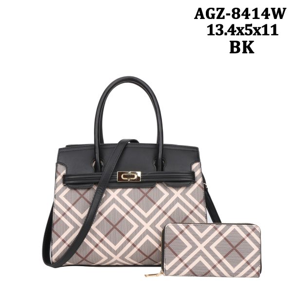 AGZ-8014S BK CHECK PTINT WITH WALLET