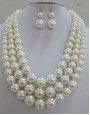 AK593 CRM PEARL NECKLACE SET