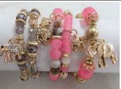 BR5901 PK 5 STRANDS CHARMS BRACELET