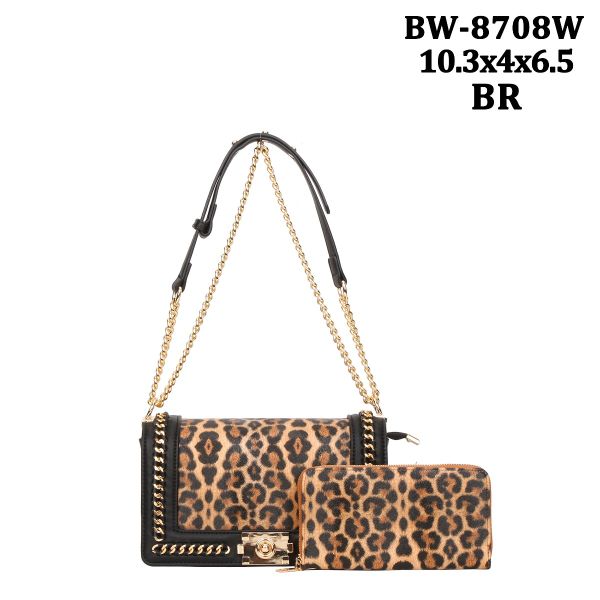 BW-8708W BR LEPERD ANIMAL WITH WALLET