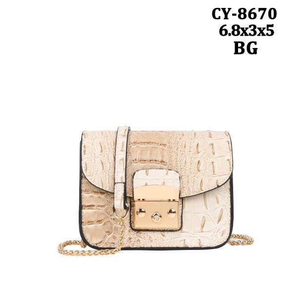 CY-8670 BG CROCO MEESINGER BAG