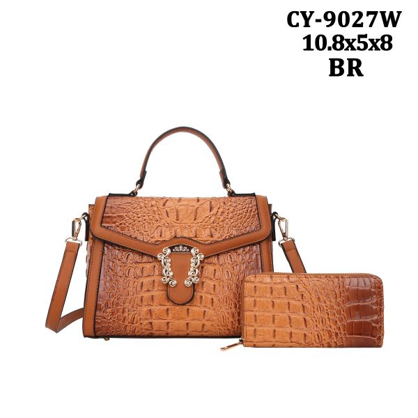 CY-9027W BR CROCO WITH WALLET