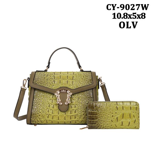 CY-9027W OLV CROCO WITH WALLET