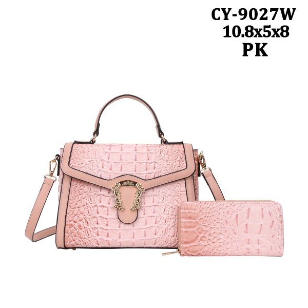 CY-9027W PK CROCO WITH WALLET