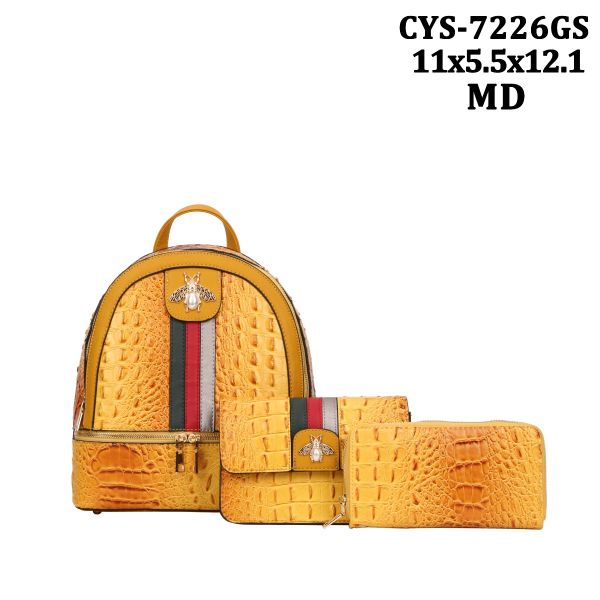 CYS-7226GS MD CROCO BACKPACK 3PC SETS