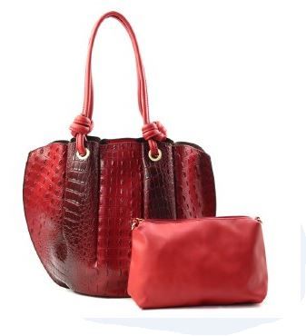 D-0658 RD FASHION FAUX LEATHER CROCO 2 IN 1 SETS