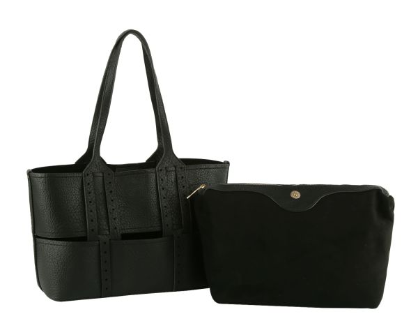 D-0754 BK 2PC SET SHOPPING BAG 