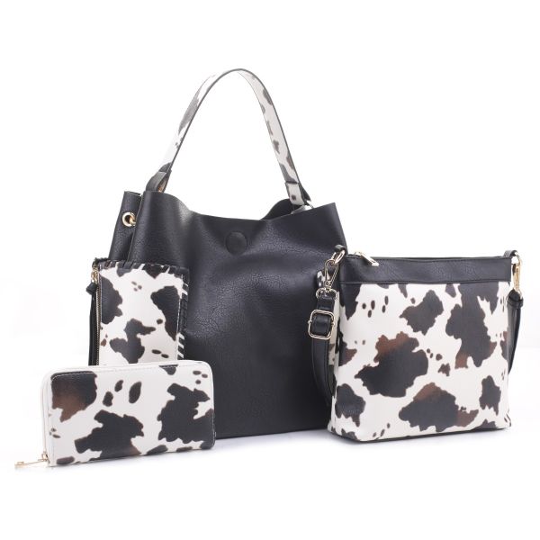 DJ95037U3 BK/COW HOBO COW 2PC SETS