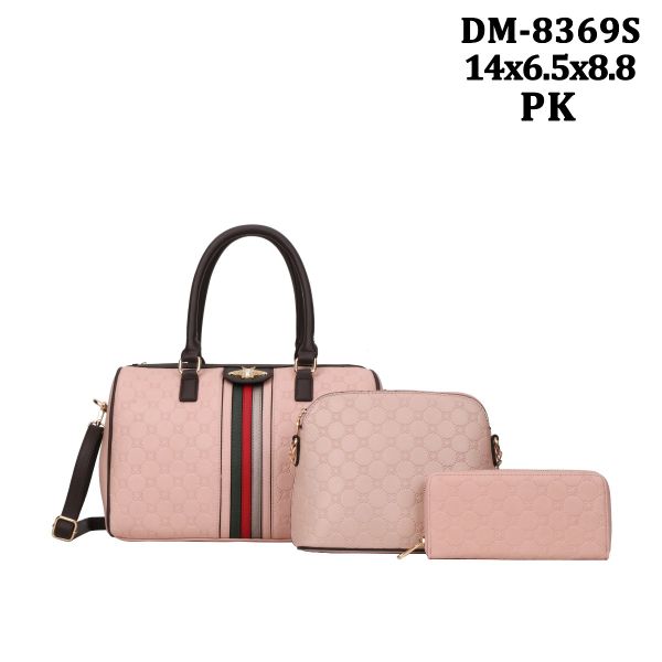 DM-8369S PK 3PC BEE SATCHEL WITH WALLET