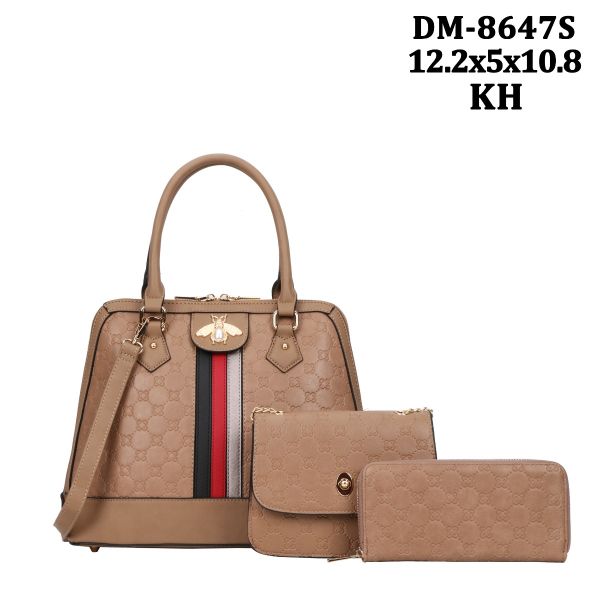 DM-8647S KH 3PC BEE PURSE WITH WALLET