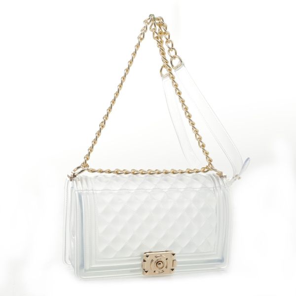 JB6150 CR Elegant Quilted Jelly Crossbody Bag