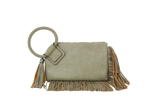 JY-0378 SG FRINGE WRISTLET CLUTCH 