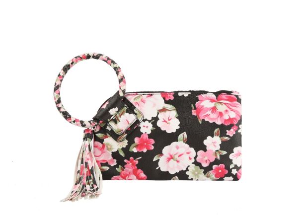 JY-0411FW BK FLORAL CLUCH