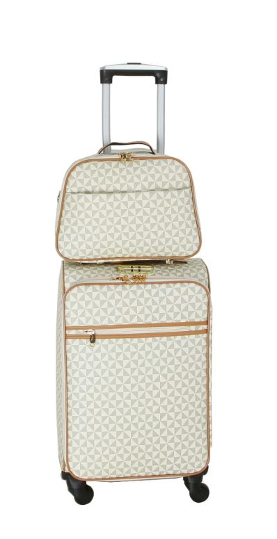 LGTG01-BG Fashion Faux MONOGRAM 2 Piece Luggage Set