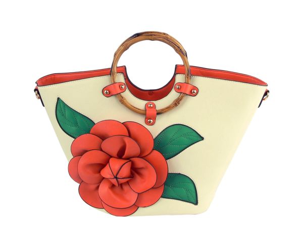 LHU346 OR BAMBOO HANDLE FLOWER BAG