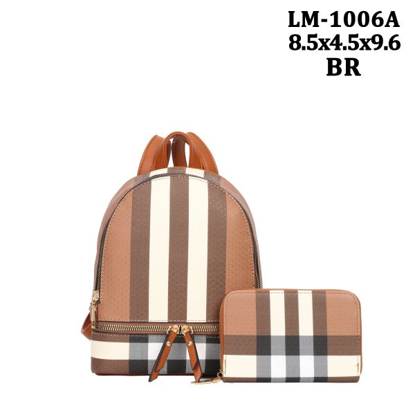 LM-1006A BR PLATE BACKPACK WITH WALLET