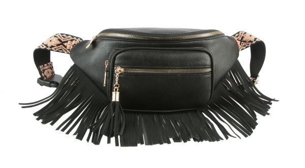 LQ290 BK FRINGE WAIST BAG