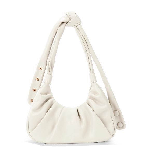 MC-1010 WT Milan Chiva Ruched Hobo/Shoulder Bag