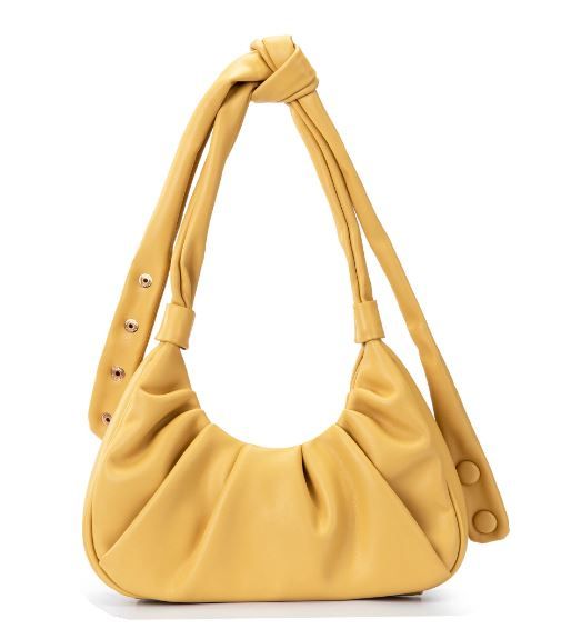 MC-1010 YL Milan Chiva Ruched Hobo/Shoulder Bag