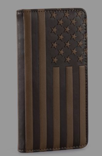 MW-615 BR Patriotic Collection Men's Bifold Long PU Leather Wallet