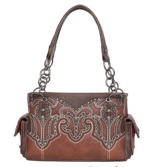 MW1055G-8085 CF Montana West Embroidered Collection Concealed Carry Satchel