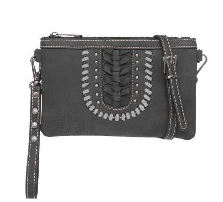 MW1057-181 BK  Montana West Whipstitch Collection Clutch/Crossbody