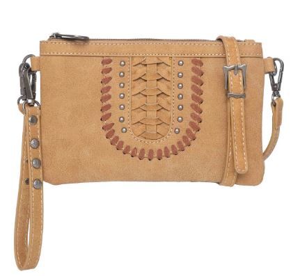 MW1057-181 BR  Montana West Whipstitch Collection Clutch/Crossbody