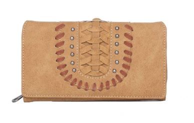 MW1057-W010 BR  Montana West Whipstitch Collection Long Wallet