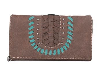 MW1057-W010 CF  Montana West Whipstitch Collection Long Wallet