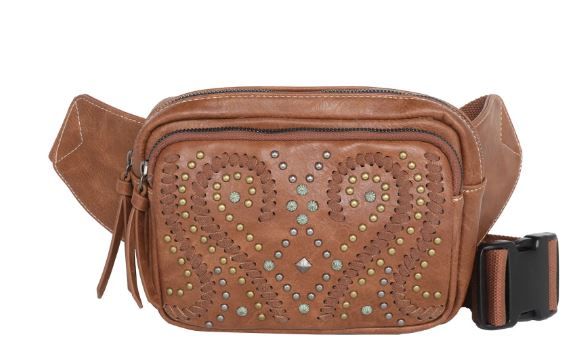 MW1063-194 BR  Montana West Whipstitch Collection Belt Bag