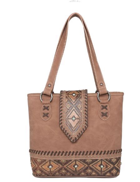 MW1064G-8317 BR  Montana West Aztec Collection Concealed Carry Tote