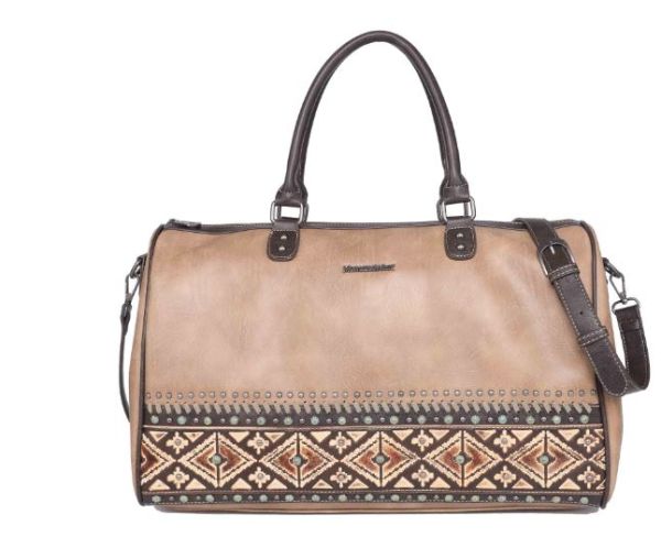 MW1066-5110 KH Montana West Aztec Tooled Collection Weekender Bag