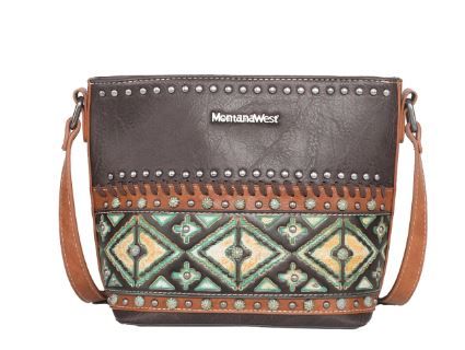 MW1066-8360 CF  Montana West Aztec Tooled Collection Crossbody Bag