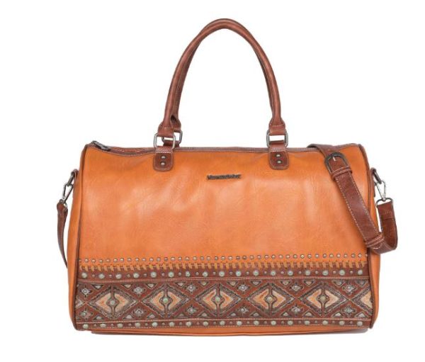 MW1066-5110 BR Montana West Aztec Tooled Collection Weekender Bag