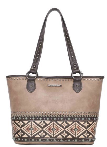 MW1066G-8317 KH  Montana West Aztec Tooled Collection Concealed Carry Western Tote