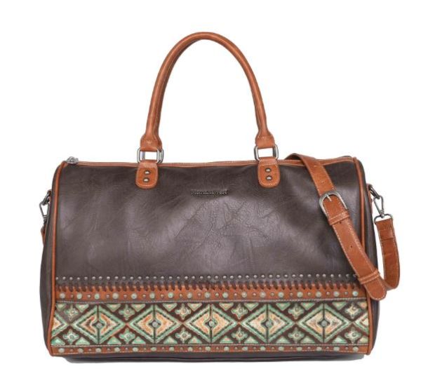 MW1066-5110 CF Montana West Aztec Tooled Collection Weekender Bag