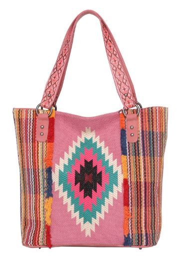 MW1069G-8113 PK Montana West Aztec Tapestry Concealed Carry Tote