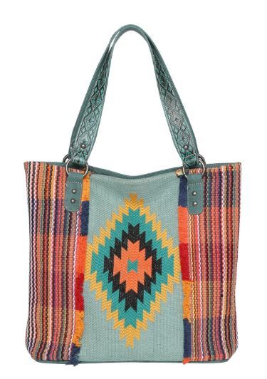 MW1069G-8113 TQ Montana West Aztec Tapestry Concealed Carry Tote