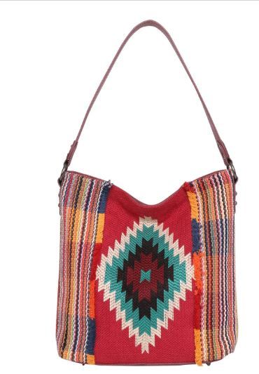 MW1069G-918 RD Montana West Aztec Tapestry Bohemian Shoulder Concealed Carry Bag