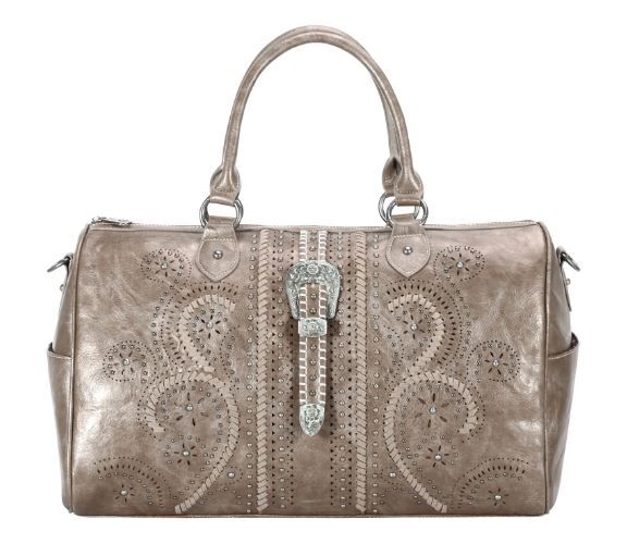 MW1075-5110 BZ Montana West Buckle Collection Weekender Bag