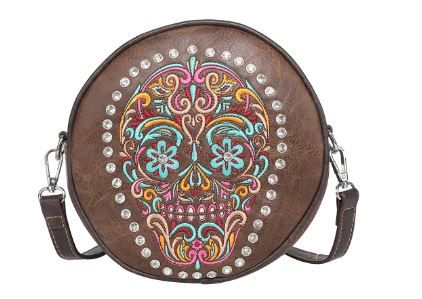 MW1078-118 CF Montana West Sugar Skull Collection Crossbody Circle Bag