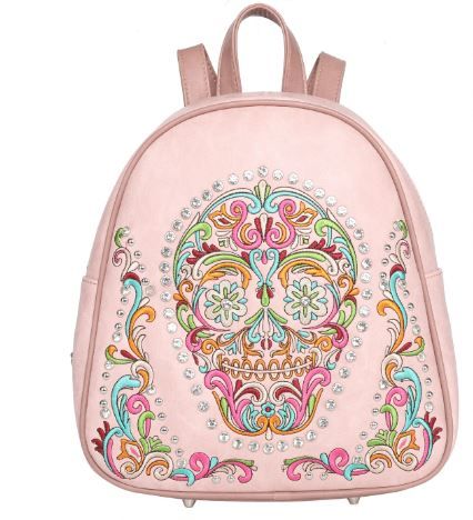 MW1078G-9110 PK  Montana West Sugar Skull Collection Concealed Carry Backpack